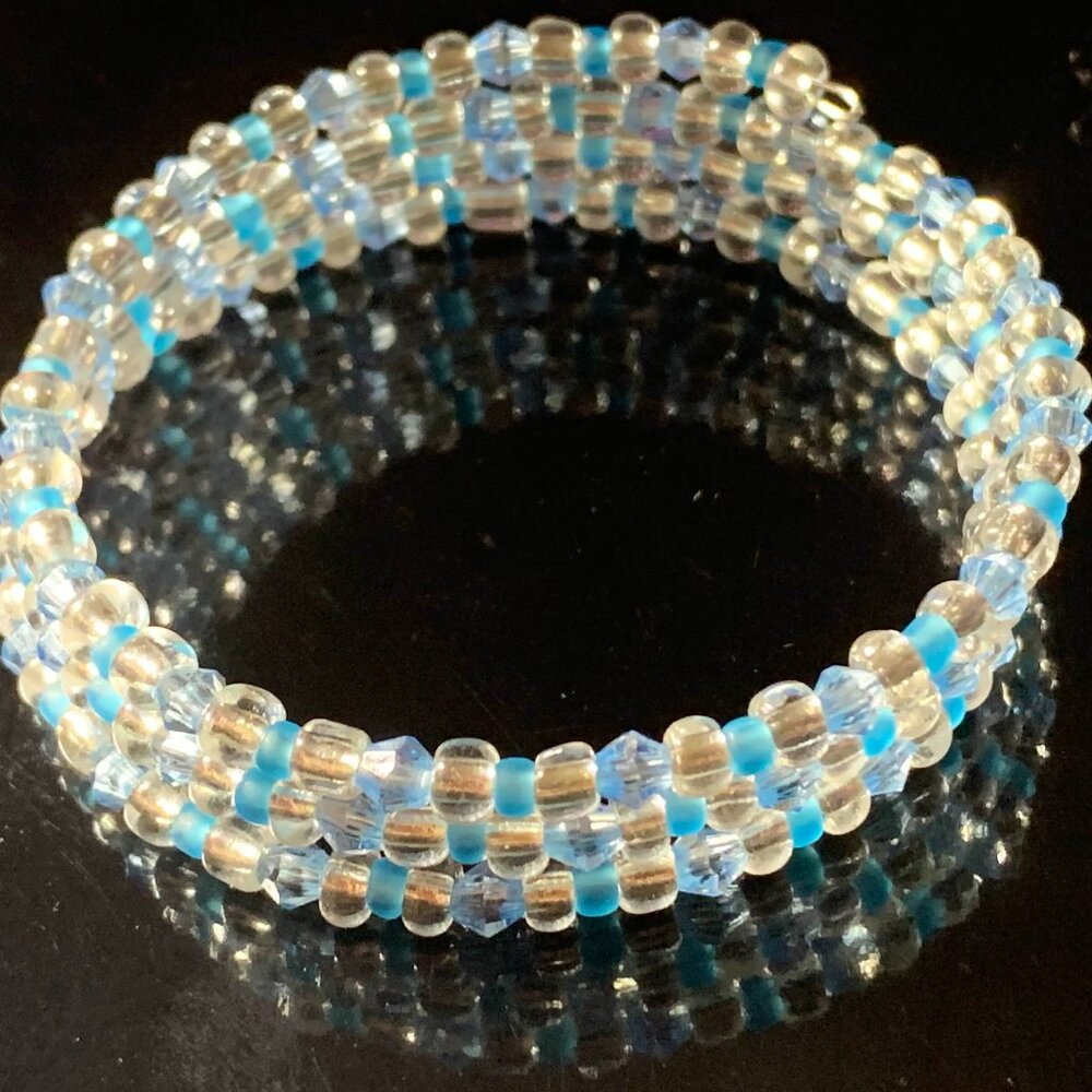Princess inspired glass beaded coil bracelet "Cinderella"
